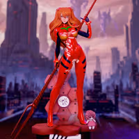 Asuka Statue | Evangelion Fanart von Momoji3d SFW,NSFW 3d printed statue,3d printed,nsfw statue,evangelion statue,Asuka statue