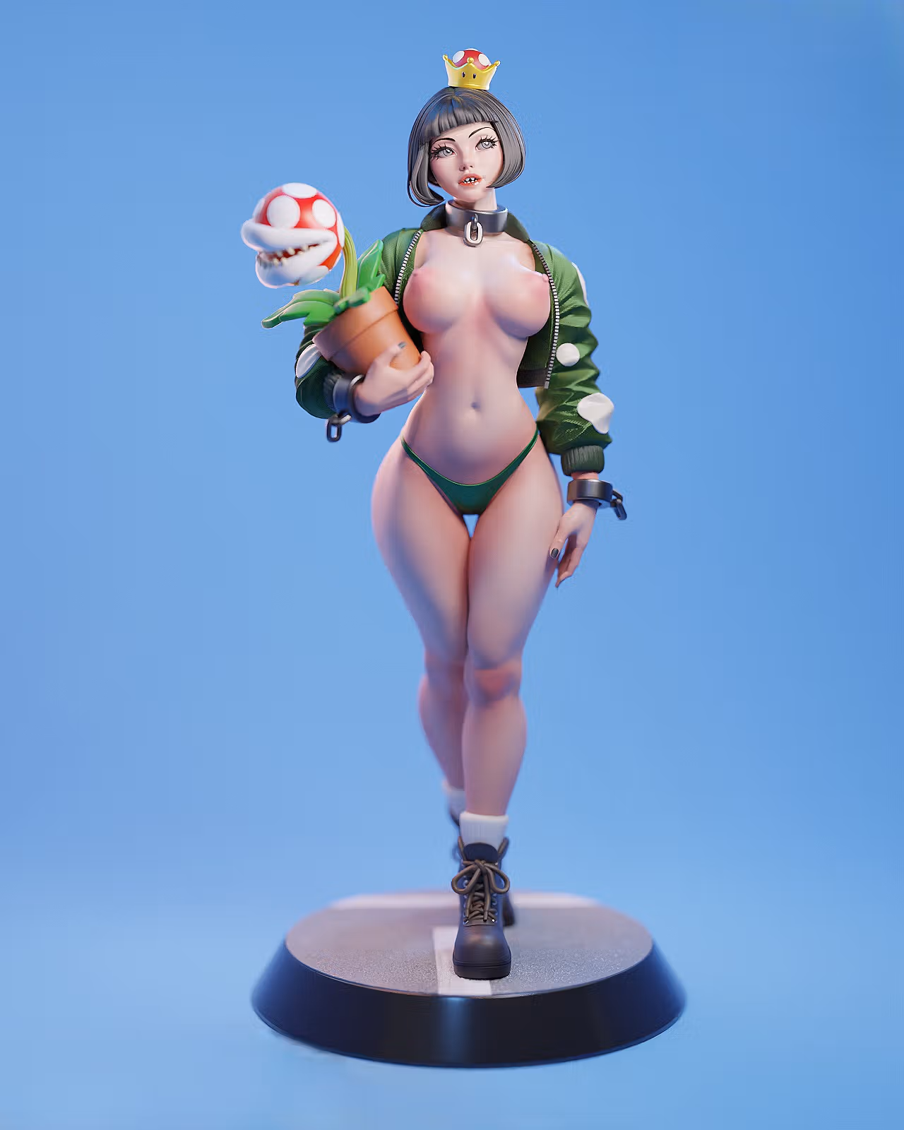 Chompette Statue | Super Mario Fan Art by E.S Monster SFW,NSFW 3d printed statue,3d printed,Chompette statue,nsfw statue,3d printed figure,Super Mario statue