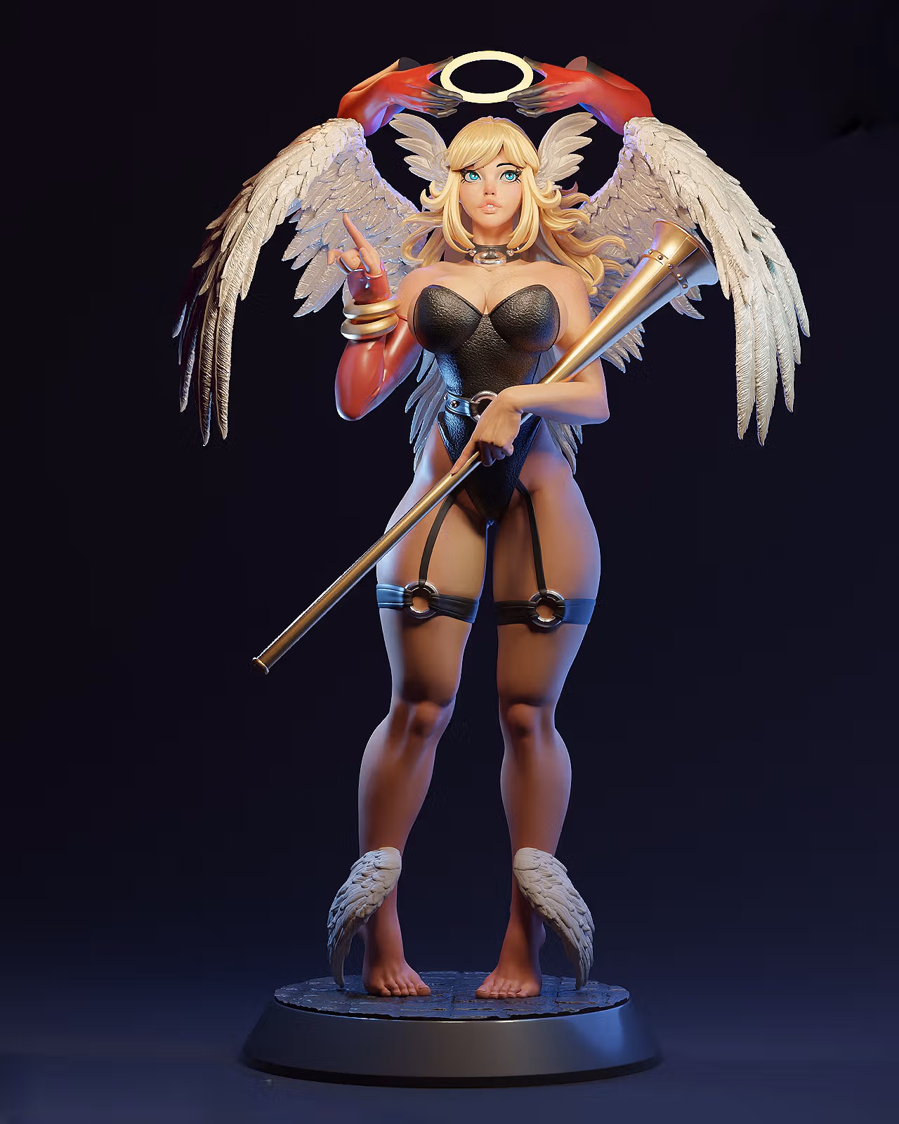 Anaita Angel Statue | Original Fan Art by E.S Monster SFW,NSFW 3d printed statue,3d printed,Anaita Angel statue,nsfw statue,3d printed figure