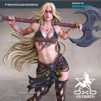 Barbarian Waifu Statue | Original Fan Art by OXO3D SFW,NSFW 3d printed statue,3d printed,nsfw statue,3d printed figure,Barbarian Waifu Statue,Original Statue