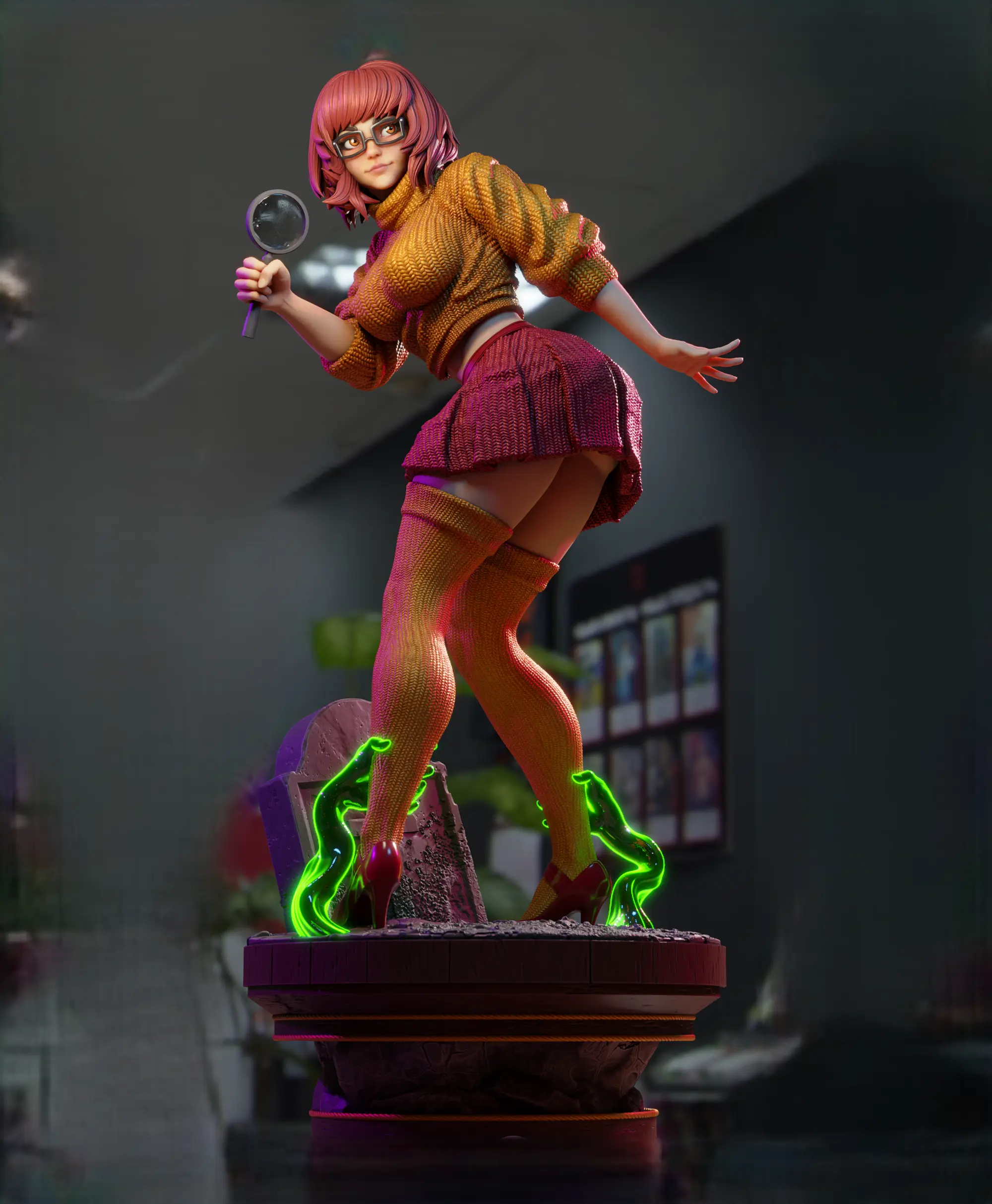 Statua Velma Dinkley | Scooby-Doo Fan art di 3Dmoonn SFW,NSFW 3d printed,3d printed statue,Velma Dinkley Statue,Scooby-Doo statue,nsfw statue