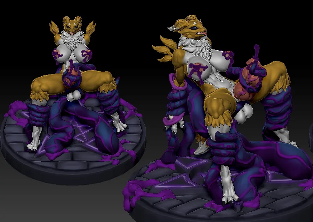 Renamon Corruption Furry Statue | Digimon Fan Art by MorganMorningstar SFW,NSFW,Futa 3d printed statue,3d printed,3d printed figure,DigimonStatue,Renamon Statue,futa statue,futa figurines,futanari figurines,futanari statue,nsfw statue,furry statue