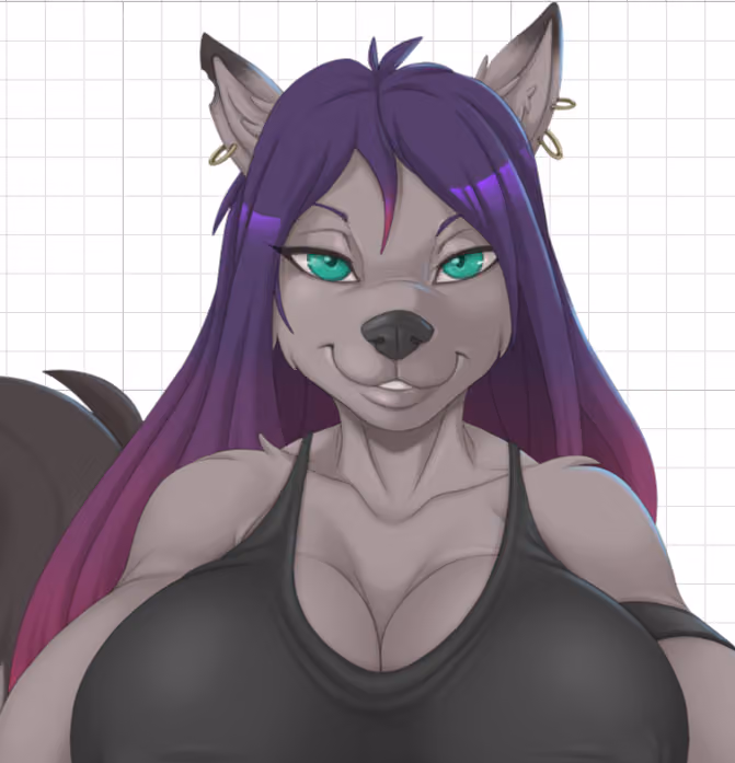 Wolf Fighter Girl Furry Sticker | Original Vinyl Sticker SFW,NSFW,Futa furry sticker,nsfw sticker,futanari sticker,Wolf Fighter Girl sticker,original sticker,futa sticker