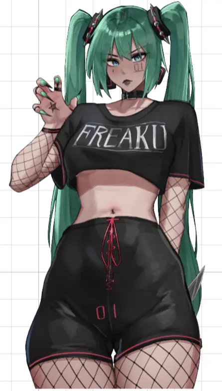 Pegatina Goth Miku | Vocaloid Pegatina de vinilo SFW,NSFW nsfw sticker,sfw sticker,stickers,Goth Miku sticker,vocaloid sticker