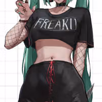 Pegatina Goth Miku | Vocaloid Pegatina de vinilo SFW,NSFW nsfw sticker,sfw sticker,stickers,Goth Miku sticker,vocaloid sticker