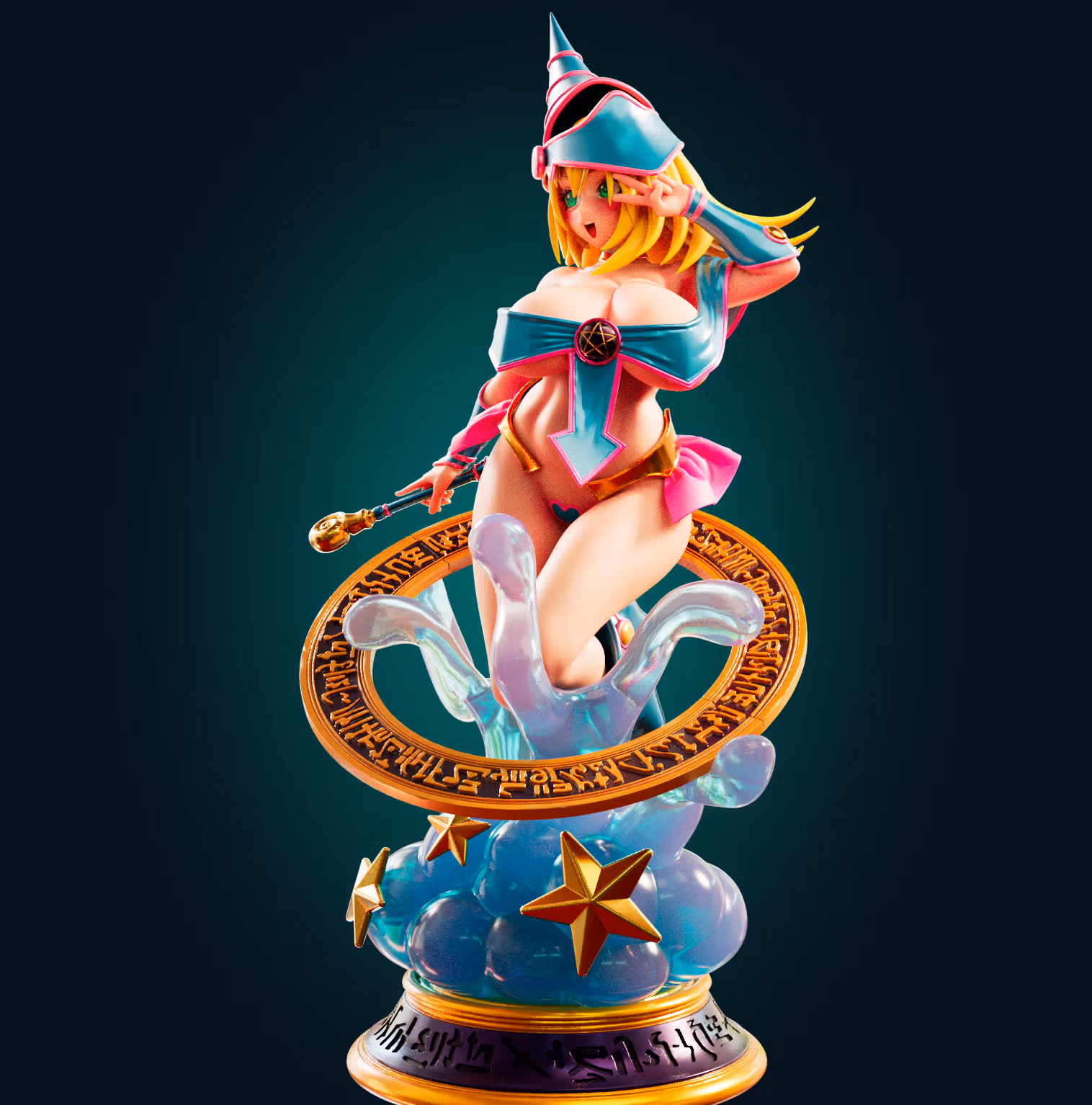 Statue Dark Magician Girl | Yu-Gi-Oh! Fan art par Officer Rhu SFW,NSFW,Futa 3d printed statue,3d printed,3d printed figure,Dark Magician Girl Statue,Yu-Gi-Oh! Statue,futa statue,futa figurines,futanari figurines,futanari statue