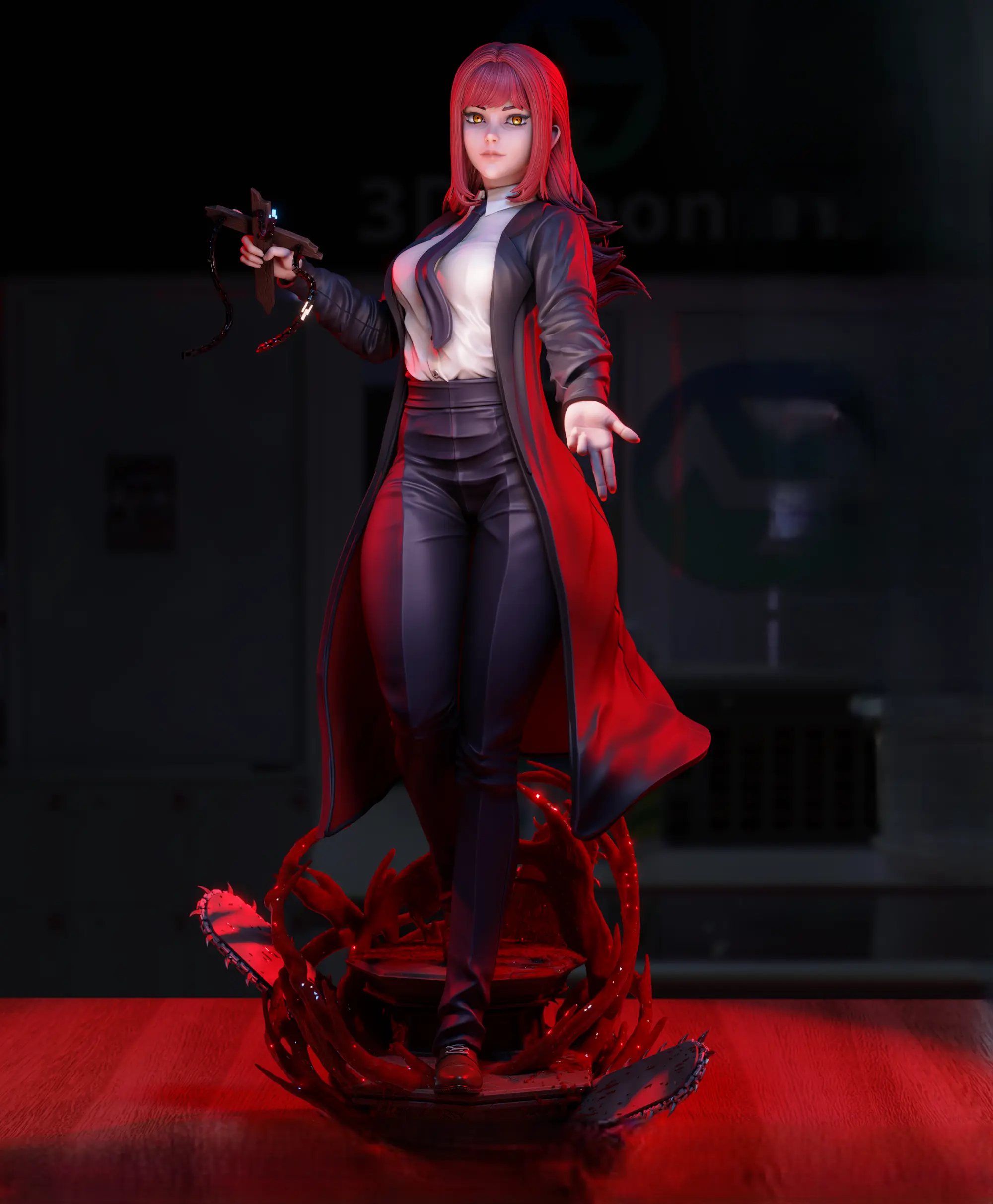 Makima Statue | Chainsaw Man Fan Art by 3Dmoonn SFW,NSFW 3d printed,3d printed statue,Makima Statue,Chainsaw Man statue,nsfw statue
