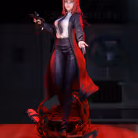 Makima Statue | Chainsaw Man Fan Art by 3Dmoonn SFW,NSFW 3d printed,3d printed statue,Makima Statue,Chainsaw Man statue,nsfw statue