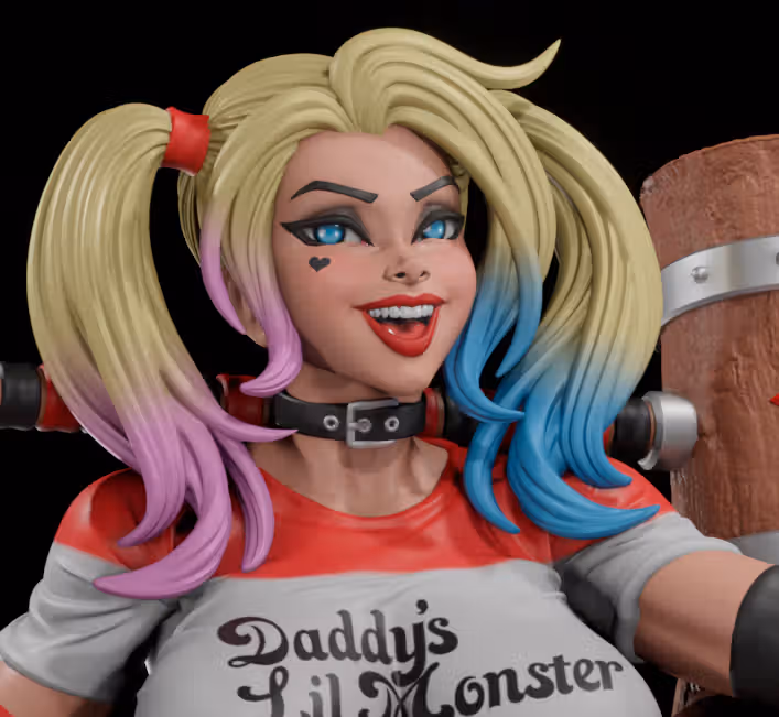 Harley Quinn Statue | DC Fan Art by Digital Dark SFW,NSFW,Futa 3d printed statue,3d printed,nsfw statue,3d printed figure,futa statue,Harley Quinn Statue,futa figurines,futanari figurines,futanari statue,dc statue