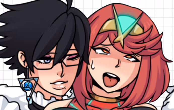 Umbra Witches x Pyra Futa Sticker | Bayonetta Futanari Stickers Ecchi Cartoon Futa futanari sticker,Bayonetta stickers,futa sticker,Umbra Witches sticker,nsfw sticker, xenoblade sticker,pyra sticker