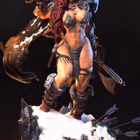 Red Sonja Statue | Marvel Fan Art by Pop Totem SFW null