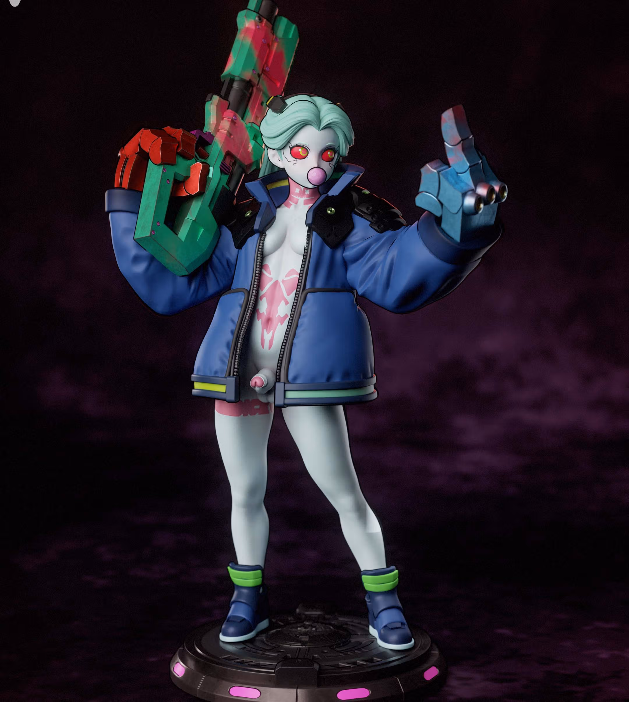 Figura Rebecca | Cyberpunk Edgerunners Fanart autorstwa Gatsu SFW,NSFW,Futa 3d printed statue,3d printed,nsfw statue,futa statue,Rebecca Statue,Cyberpunk Edgerunners statue,futa figurines,futanari figurines,futanari statue,furry statue