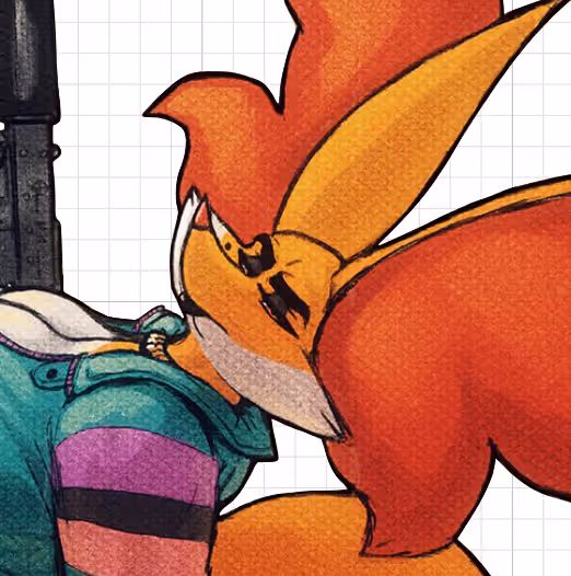 Delphox Guns Furry Sticker | Pokemon Vinyl Sticker SFW sfw sticker,stickers,Delphox Guns sticker,pokemon sticker,furry sticker