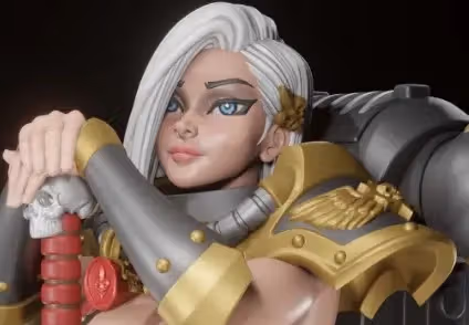 Sister of Battle Statue | 40k Fanart von Digital Dark SFW,NSFW,Futa 3d printed statue,3d printed,nsfw statue,futa statue,futa figurines,futanari figurines,futanari statue,3d printed figure,Sister of Battle Statue ,warhammer 40k statue 