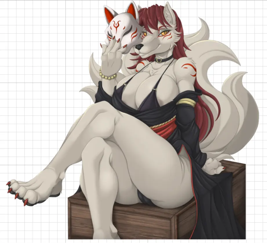 Autocollant Kitsune Wolfes Furry | Original Autocollant en vinyle SFW,NSFW,Futa furry sticker,nsfw sticker,futanari sticker,Kitsune Wolfes sticker,original sticker,futa sticker