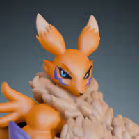 Renamon Statue | Digimon Fan Art by Heraldo Sculpt SFW,NSFW 3d printed statue,3d printed,Renamon Statue,Digimon Statue,furry statue,nsfw statue
