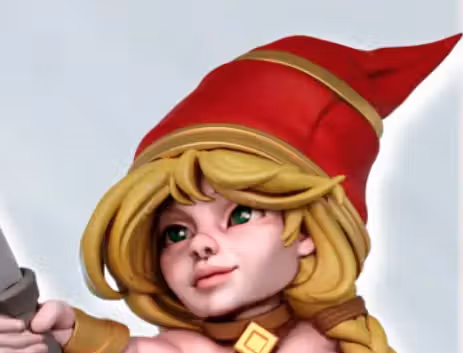 Gnome Treasure hunter Rhianon Miniature | DnD Fan Art by Gaz Minis SFW,NSFW 3d printed,miniature,dnd miniature,Gnome Treasure hunter Rhianon,3d printed miniature,nsfw miniature