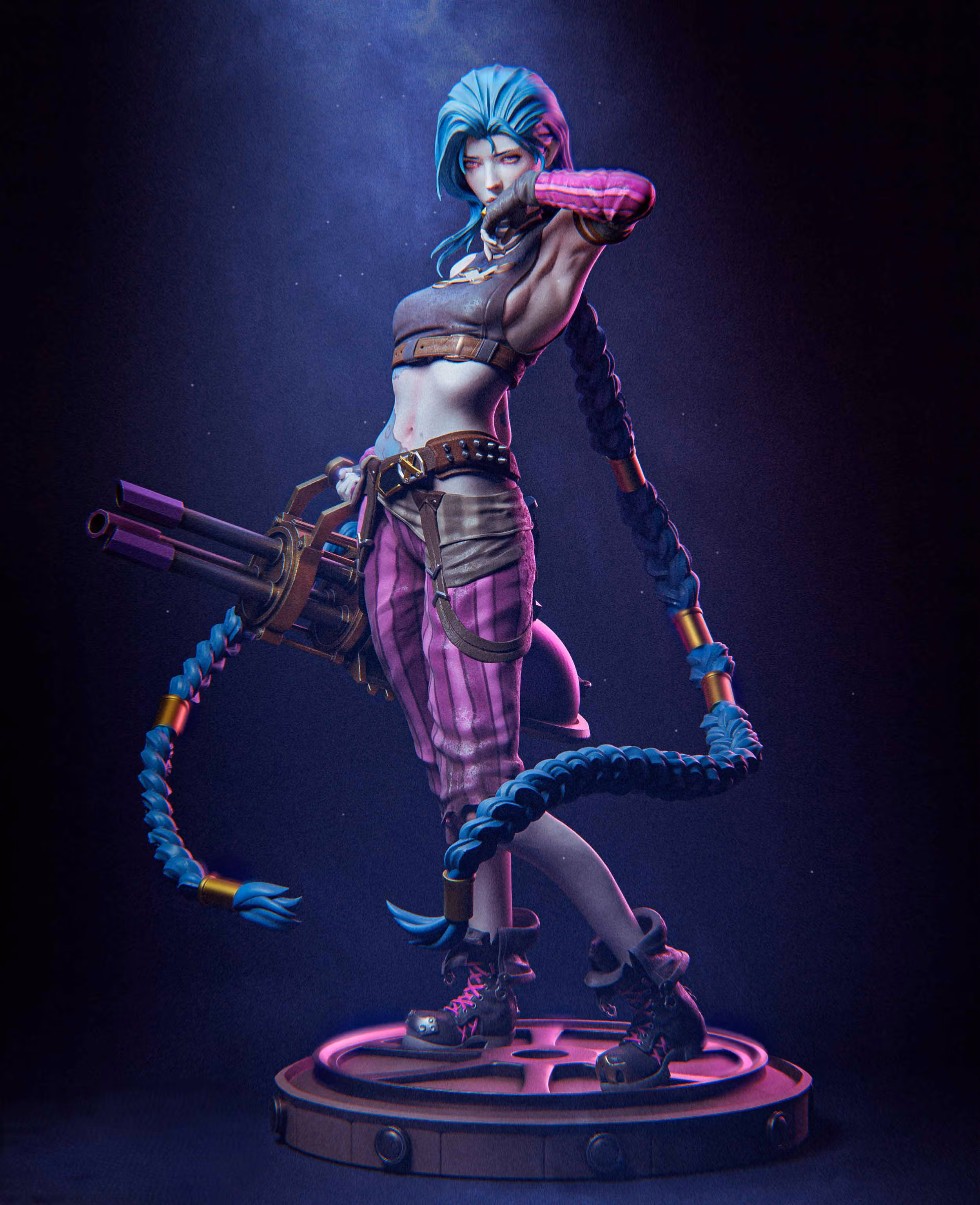 Jinx Statue | Arcane Fan Art by Nympha3D SFW,NSFW 3d printed statue,Jinx statue,3d printed figure,3d printed,Arcane statue,nsfw statue