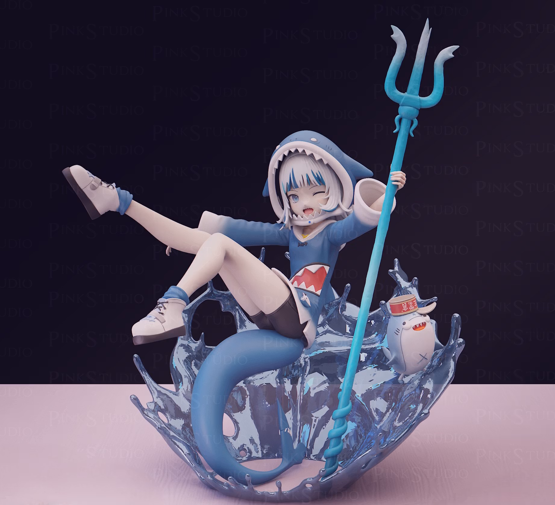 Gawr Gura Statue | Hololive Fan Art by Pink Studio SFW,NSFW 3d printed statue,nsfw statue,Gawr Gura Statue,Hololive Statue,sfw statue