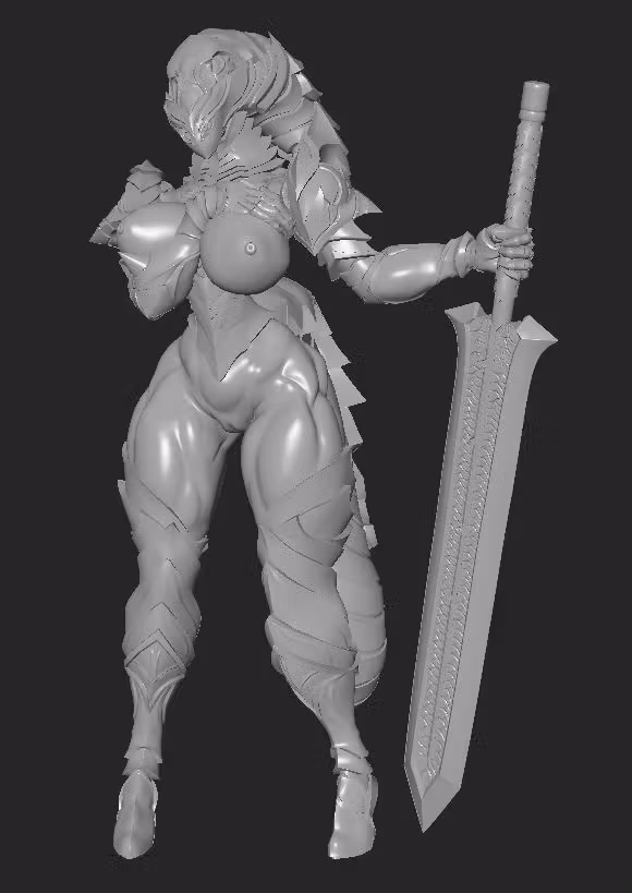 Red Knight Remastered v1 Miniature | Original Fan Art by MADSMINIS  SFW,NSFW,Futa 3d printed miniature,miniature,3d printed,nsfw miniature,Red Knight 