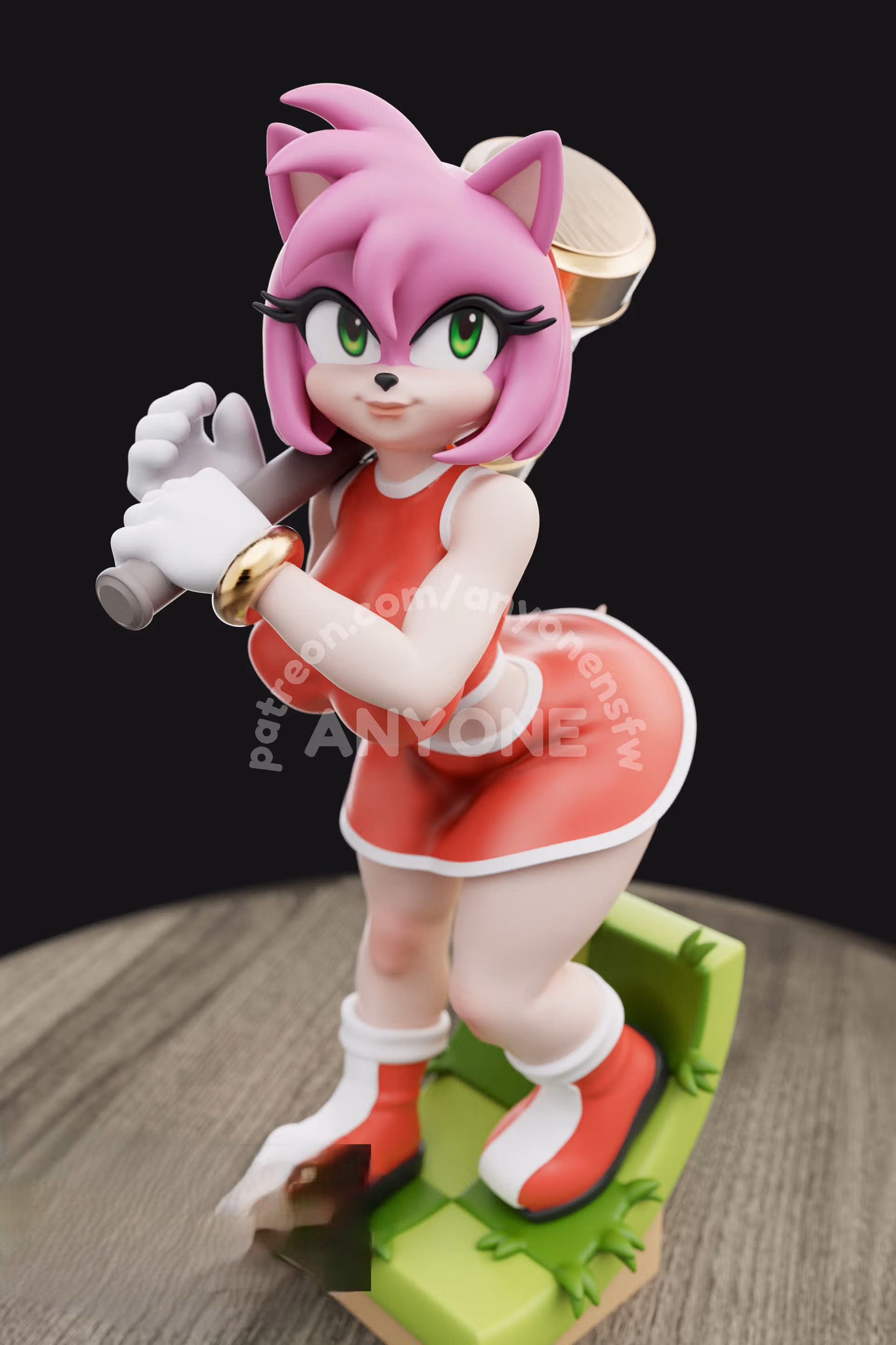 Amy Rose Statue | Sonic the Hedgehog Fan Art by Anyonensfw SFW,NSFW,Futa 3d printed,3d printed statue,nsfw statue,futa statue,Amy Rose Statue,Sonic the Hedgehog,futa figurines,futanari figurines,futanari statue,furry statue