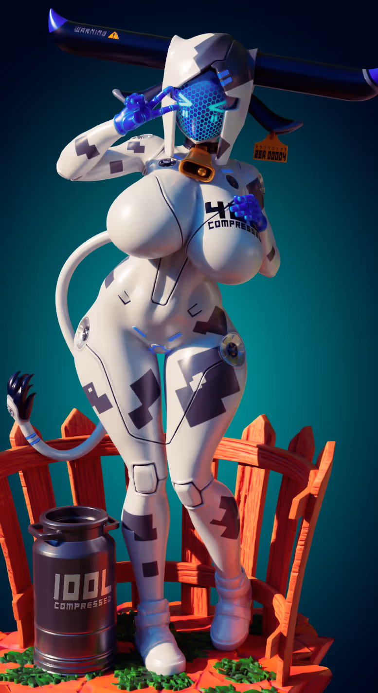 Cowbot Mecha Girl Furry Statue | Monster Girl Fanart von Officer Rhu SFW,NSFW 3d printed statue,3d printed,3d printed figure,Cowbot Mecha Girl Statue,Monster Girl Statue,nsfw statue,furry statue