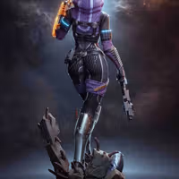 Tali Zorah Statue | Mass Effect Fan Art by Bulkamancer SFW 3d printed statue,3d printed,Tali Zorah Statue,3d printed figure,Mass Effect statue