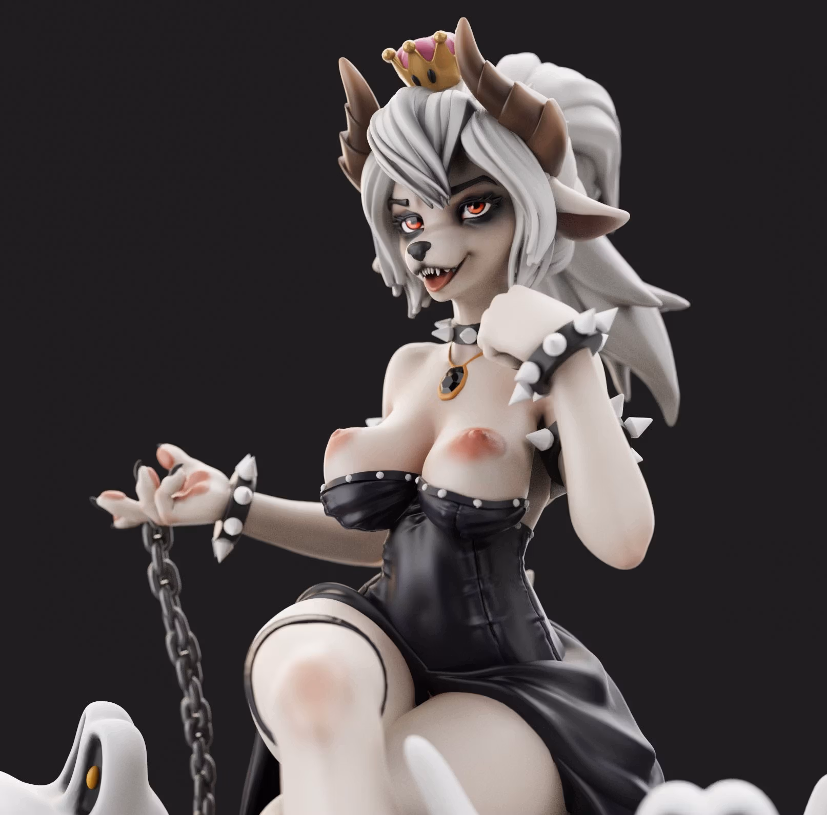 Bowsette Furry Statue | Super Mario Fan Art by Anyonensfw SFW,NSFW,Futa 3d printed,3d printed statue,nsfw statue,futa statue,Bowsette Statue,Super Mario Statue,futa figurines,futanari figurines,futanari statue,furry statue