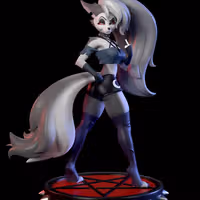 Loona Statue | Helluva Boss Fan Art by Azaak3d SFW,NSFW 3d printed statue,3d printed,nsfw statue,furry statue,loona statue,Helluva Boss Statue