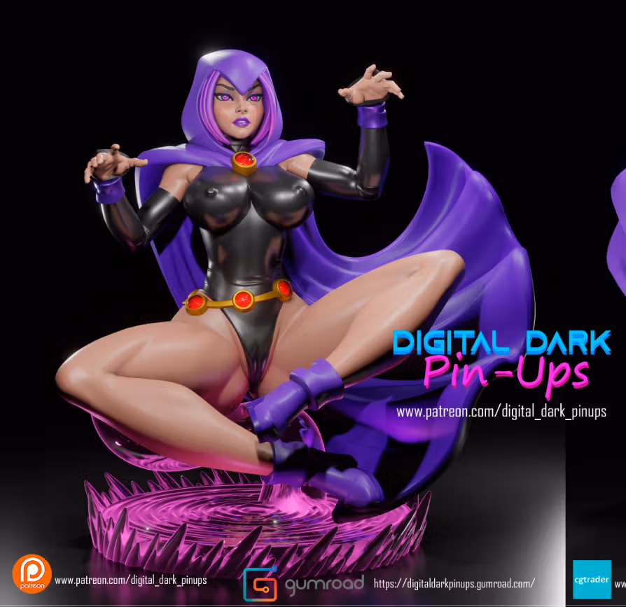 Figura Raven | DC Fanart autorstwa Digital Dark SFW,NSFW,Futa 3d printed statue,3d printed,nsfw statue,3d printed figure,futa statue,Raven Statue,futa figurines,futanari figurines,futanari statue