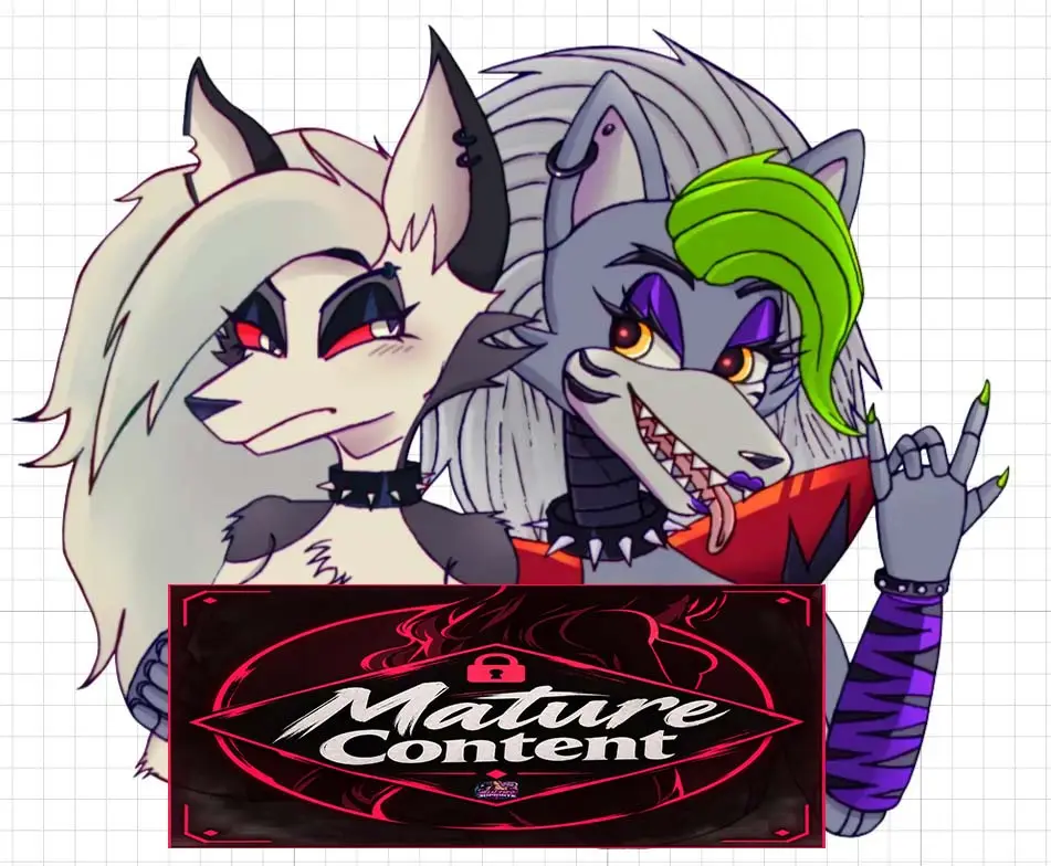 Autocollant Loona x Roxanne | Five Nights at Freddy's x Helluva Boss Autocollant en vinyle NSFW roxanne sticker,nsfw sticker,stickers,Nights at Freddy's,furry sticker,loona sticker,Helluva Boss
