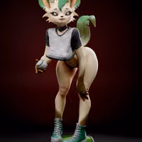 Statue Baseball Leafeon | Pokemon Fan art par Anyonensfw SFW,NSFW,Futa 3d printed,3d printed statue,nsfw statue,futa statue,furry statue,Leafeon Statue,Pokémon Statue,futa figurines,futanari figurines,futanari statue