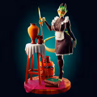 The Lusty Argonian Maid Statue | Original Fan Art by Officer Rhu SFW,NSFW,Futa 3d printed statue,3d printed,Argonian Maid Statue,dragon statue,nsfw statue,3d printed figure,futa figurines,futanari figurines,futanari statue,furry statue