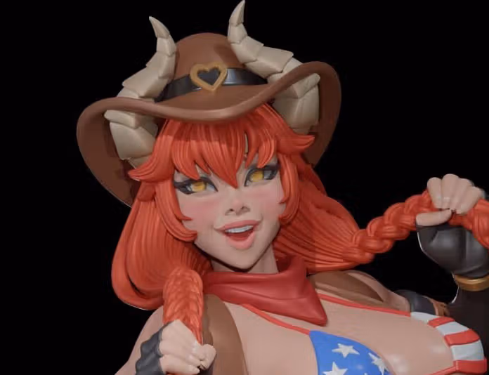 Estatua Zentreya Cowgirl | Original Fan art por Digital Dark SFW,NSFW,Futa 3d printed statue,3d printed,nsfw statue,3d printed figure,Zentreya Statue,futa statue,futa figurines,futanari figurines,futanari statue,original statue