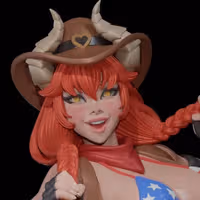 Estatua Zentreya Cowgirl | Original Fan art por Digital Dark SFW,NSFW,Futa 3d printed statue,3d printed,nsfw statue,3d printed figure,Zentreya Statue,futa statue,futa figurines,futanari figurines,futanari statue,original statue