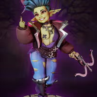 Flinty the Punk Goblin Miniature | DnD Fan Art by Gaz Minis SFW,NSFW 3d printed,miniature,dnd miniature,Flinty the Punk Goblin,3d printed miniature,nsfw miniature