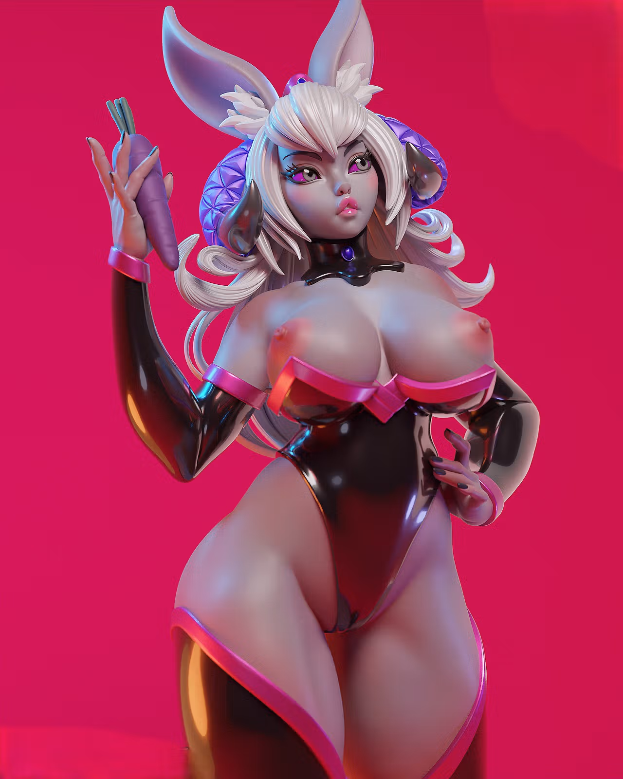 Empress Celestine Rabbit Statue | Subverse Fan Art by E.S Monster SFW,NSFW 3d printed statue,3d printed,Empress Celestine Rabbit statue,nsfw statue,3d printed figure,subverse statue