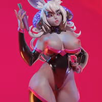 Empress Celestine Rabbit Statue | Subverse Fan Art by E.S Monster SFW,NSFW 3d printed statue,3d printed,Empress Celestine Rabbit statue,nsfw statue,3d printed figure,subverse statue
