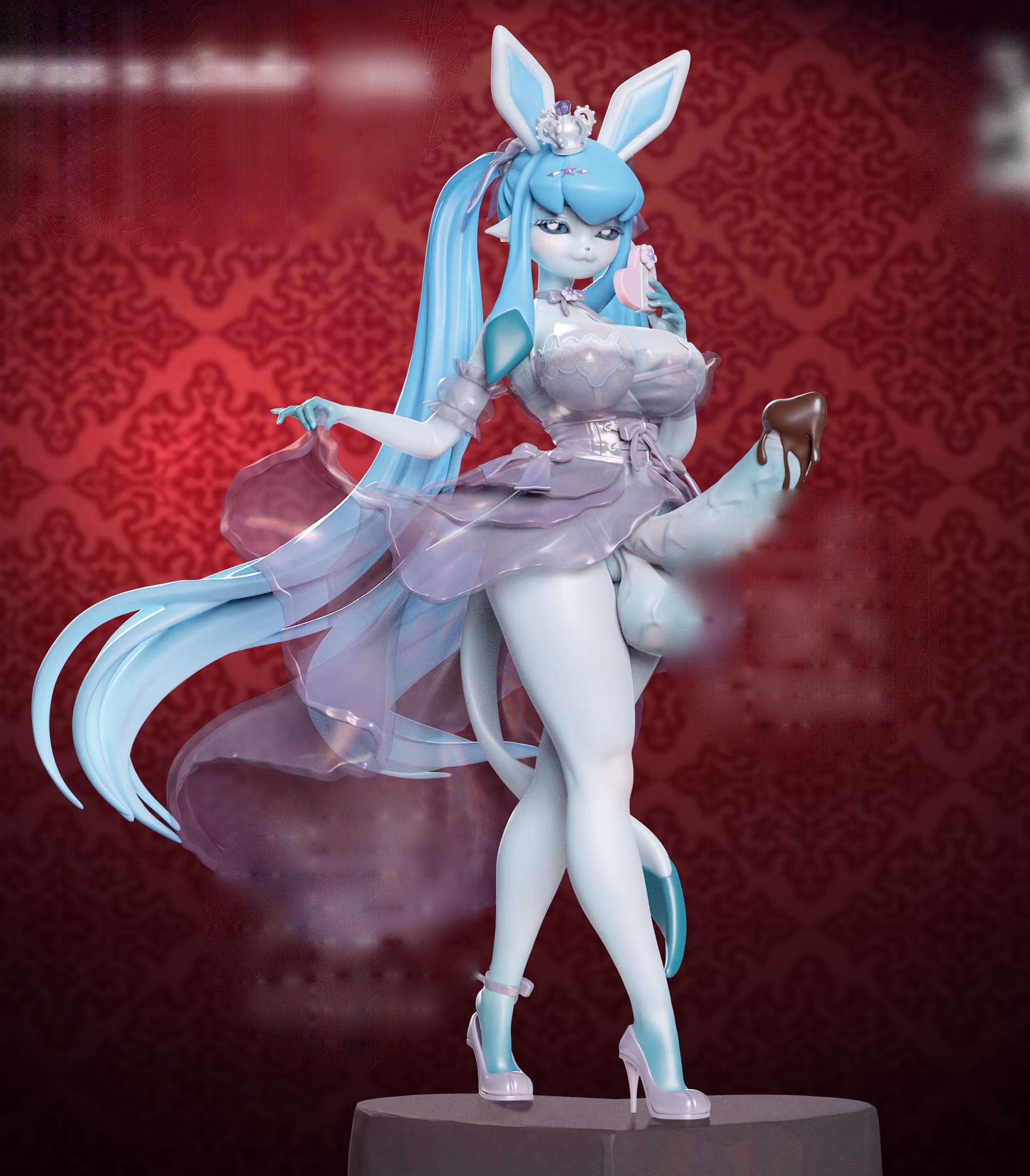 Estatua Glaceon Eevee Furry | Pokemon Fan art por Onagaba SFW,NSFW,Futa 3d printed statue,3d printed,3d printed figure,Glaceon Statue,Pokémon Statue,futa statue,futa figurines,futanari figurines,futanari statue,nsfw statue,furry statue