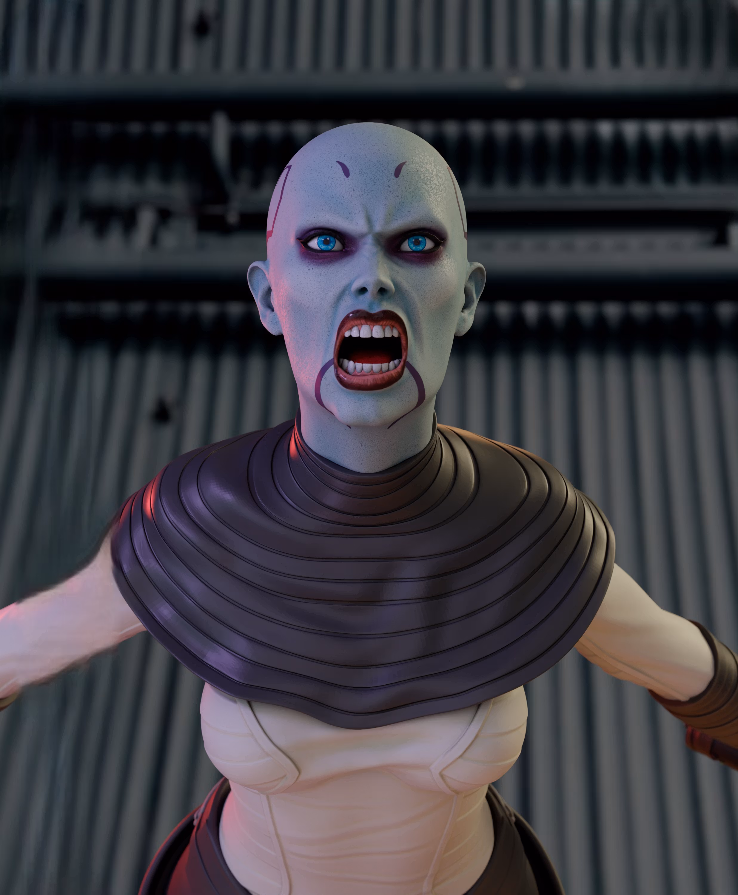 Asajj Ventress Statue | Star Wars Fan Art by TrickorTreat3D SFW 3d printed,3d printed statue,Asajj Ventress statue,Star Wars statue,3d printed figure