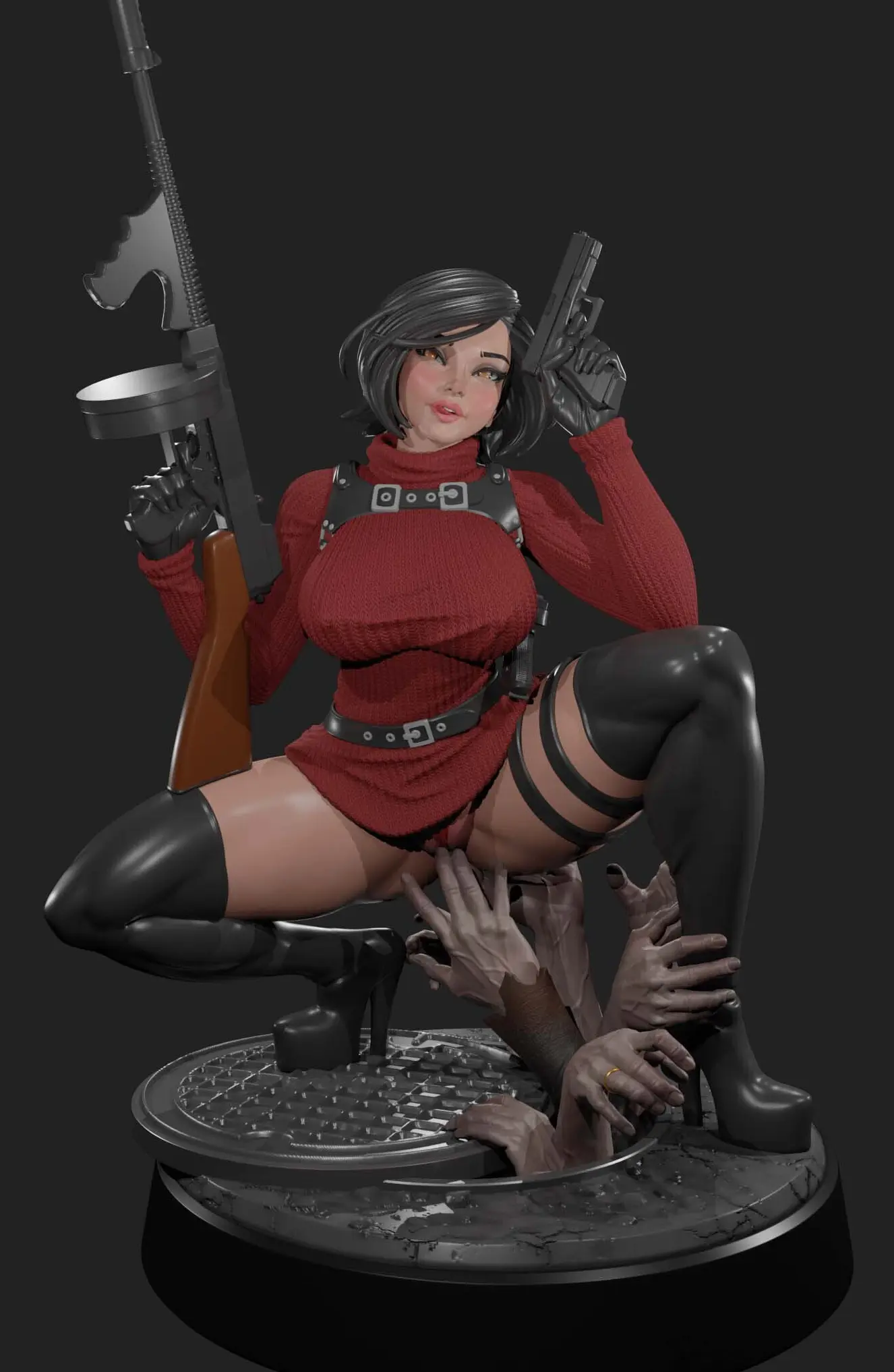 Statua Ada Wong | Resident Evil Fan art di Digital Dark SFW,NSFW,Futa 3d printed statue,3d printed,nsfw statue,futa statue,Resident Evil Statue,Ada Wong Statue,futa figurines,futanari figurines,futanari statue