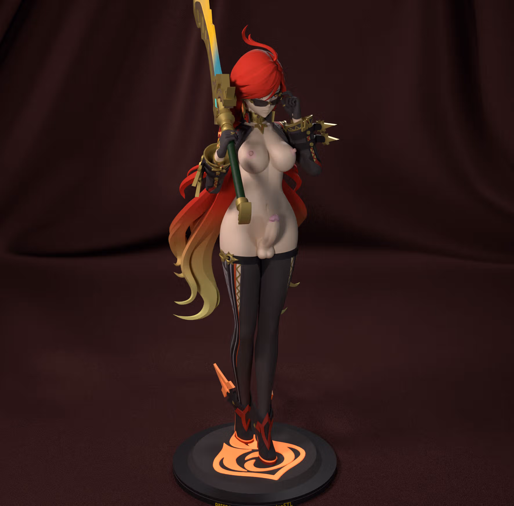 Statua Mavuika | Genshin Impact Fan art di FunserviceSTL SFW,NSFW,Futa 3d printed statue,nsfw statue,Mavuika statue,Genshin Impact statue,3d printed figure,3d printed,futa statue,futa figurines,futanari figurines,futanari statue