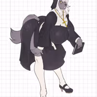 Maria Nun Furry Sticker | Original Vinyl Sticker SFW sfw sticker,stickers,Maria Nun Furry sticker,original sticker