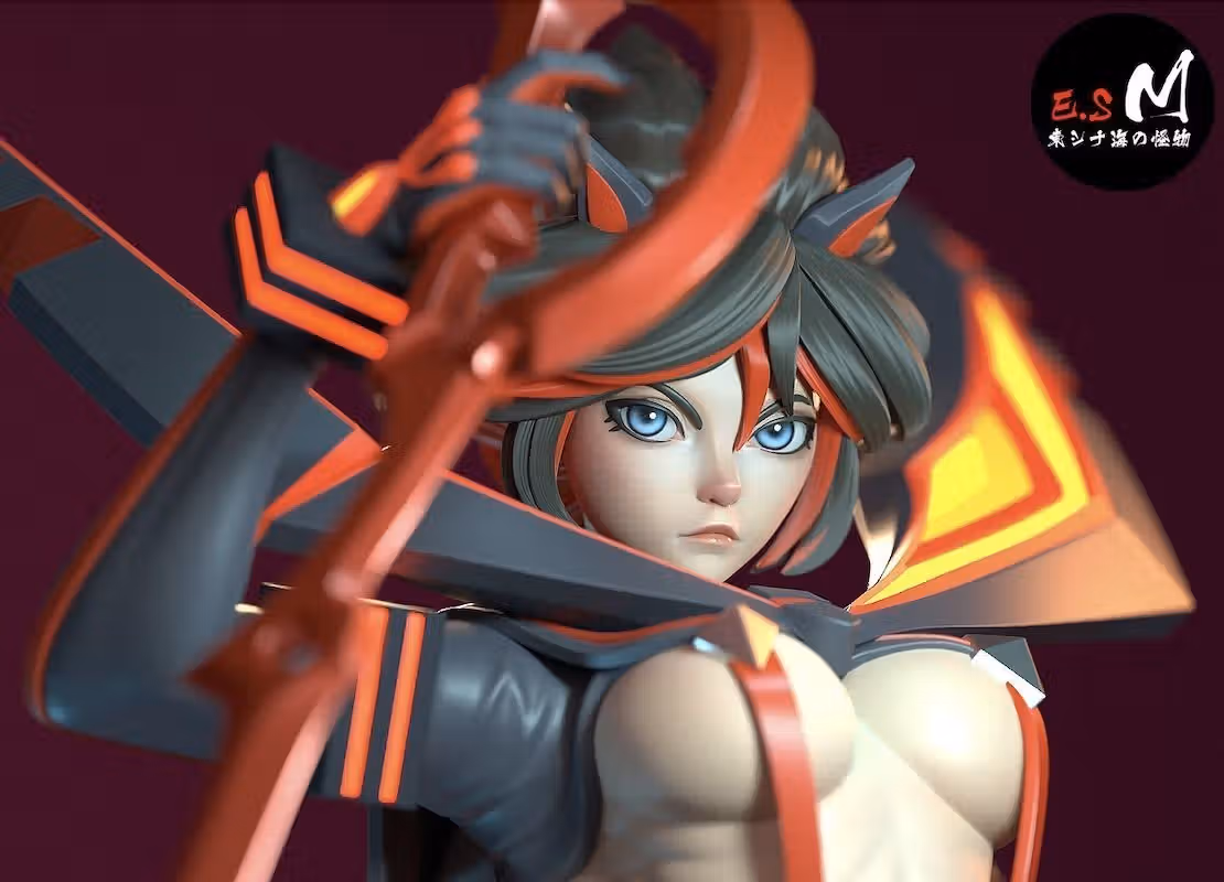Ryuko Matoi Statue | Kill la Kill Fan Art by E.S Monster SFW,NSFW 3d printed statue,3d printed,nsfw statue,3d printed figure,Ryuko Matoi Statue,Kill la Kill Statue