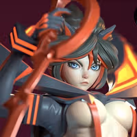 Ryuko Matoi Statue | Kill la Kill Fan Art by E.S Monster SFW,NSFW 3d printed statue,3d printed,nsfw statue,3d printed figure,Ryuko Matoi Statue,Kill la Kill Statue