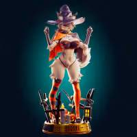 Loona Halloween Statue | Helluva Boss Fan Art by Officer Rhu SFW,NSFW,Futa 3d printed statue,3d printed,futa statue,nsfw statue,Loona Halloween Statue,Helluva Boss Statue,futa figurines,futanari figurines,futanari statue,furry statue