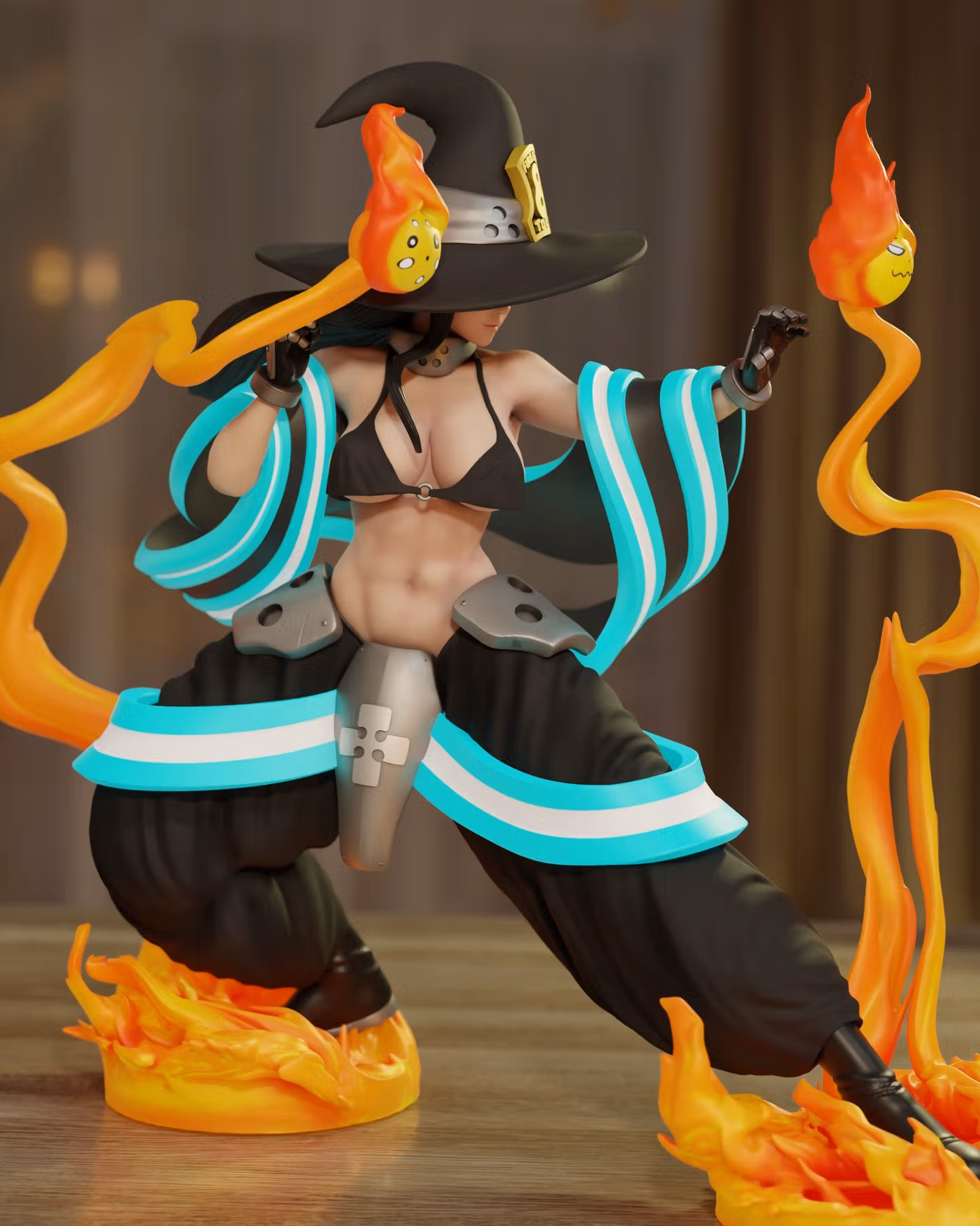 Maki Oze Statue | Fire Force Fan Art by Momoji3d SFW,NSFW 3d printed statue,3d printed,nsfw statue,3d printed figure,Maki Oze statue,Fire Force statue