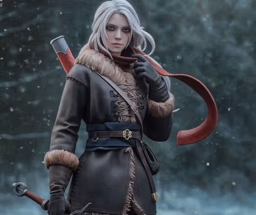 Ciri Statue | The Witcher Fan Art by Bulkamancer SFW 3d printed statue,3d printed,Ciri Statue,3d printed figure,The Witcher Statue
