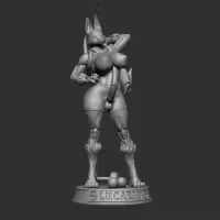 Lucario Thicc Muscle Mommy Statue | Pokemon Fan Art by Officer Rhu SFW,NSFW,Futa 3d printed statue,3d printed,nsfw statue,futa statue,Lucario statue,Pokemon statue,futa figurines,futanari figurines,futanari statue
