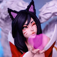 Statua Ahri | League of legends Fan art di Momoji3d SFW,NSFW 3d printed statue,3d printed,nsfw statue,Ahri statue,League of legends statue